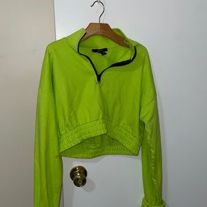 Neon green cropped forever 21 sweater